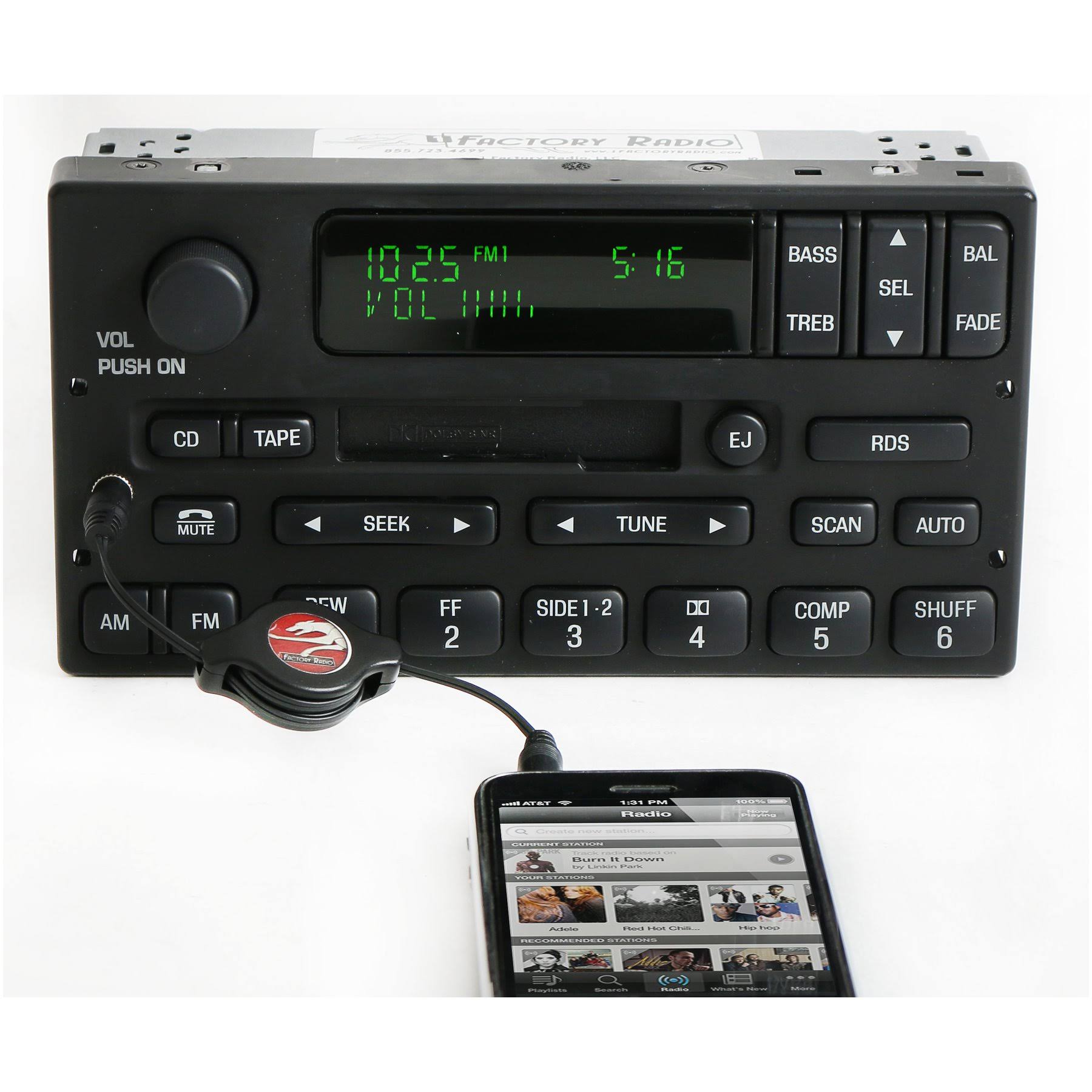 Radio Am FM Cassette with CD Controls AUX Input Y76520
