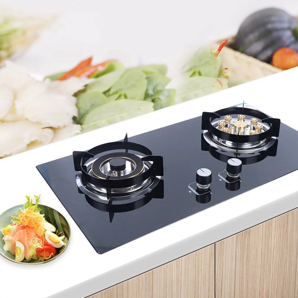2-Burner Built-In Gas Cooktop with Tempered Glass S495944