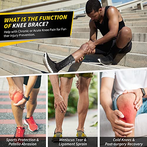 2 Pack Knee Compression Sleeves with Side Stabilizers & Patella Gel Pad X3541
