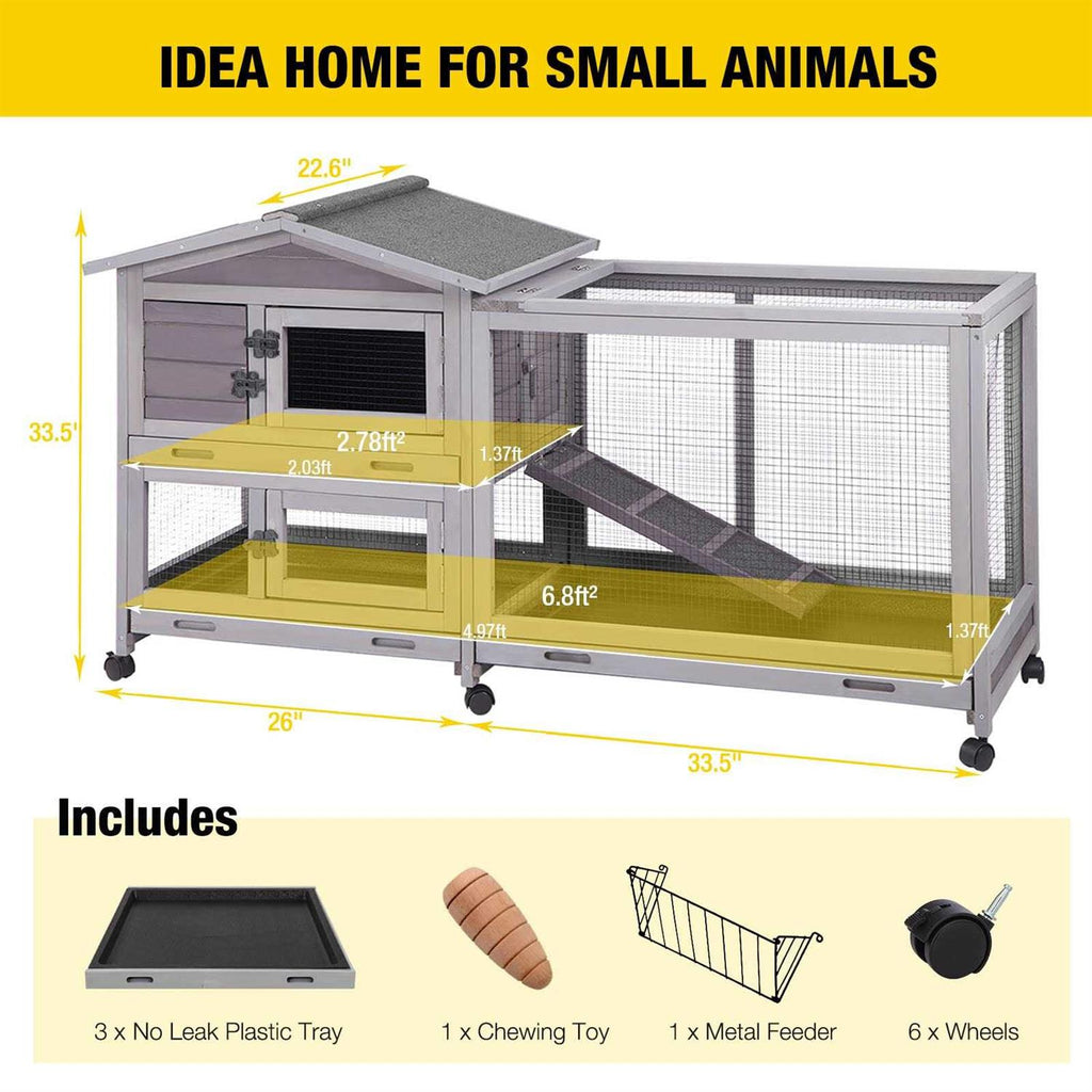 Rabbit Hutch with 3 Deep Pull Out Tray F85070