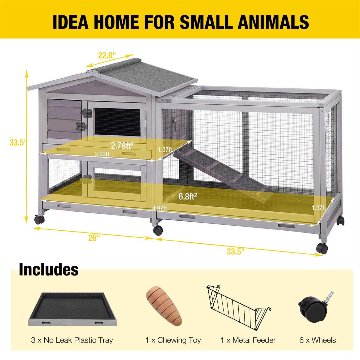 Rabbit Hutch with 3 Deep Pull Out Tray F85070