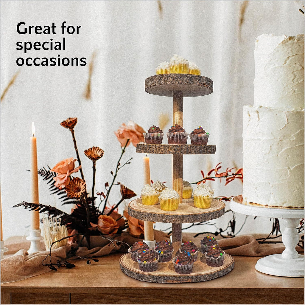 Wooden 4 Tier Rustic Cupcake Stand C167