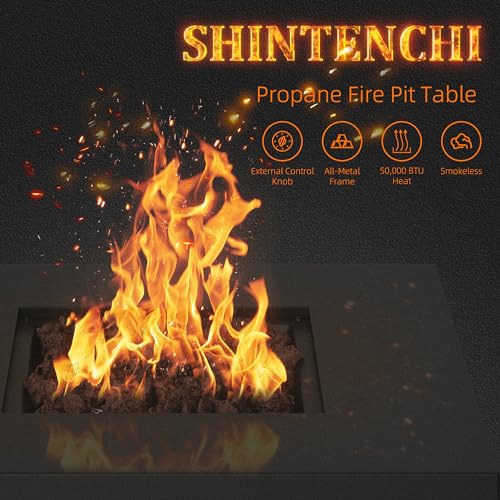 Black 28 Inch Steel Propane Fire Pit with Lid and Lava Rock K72591