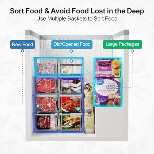 4 Pack Stackable Small Freezer Organizer Bins, White B599