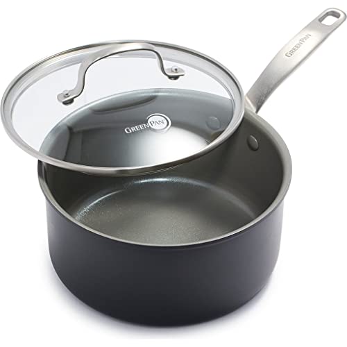 5QT Hard Anodized Ceramic Nonstick Saute Pan with Lid, Gray W406