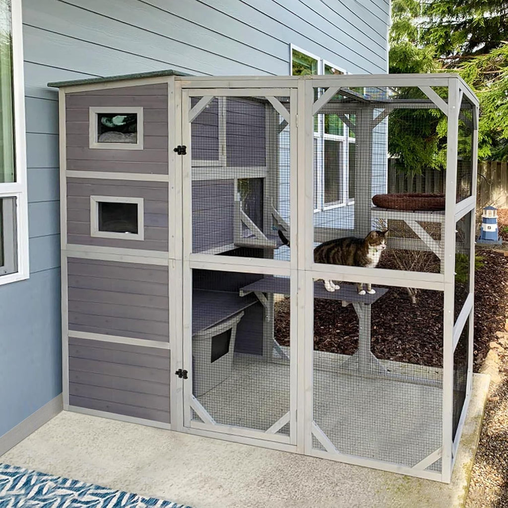 Large 4 Tiers Cat House with Run G871080