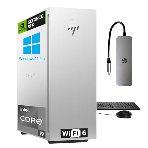 Envy Desktop Computers, Intel Core i9-12900, 64GB DDR4 RAM, 2TB SSD, GeForce RTX 3070 8GB GDDR6, Windows 11 Pro, Black Wired Keyboard and Mouse W151215