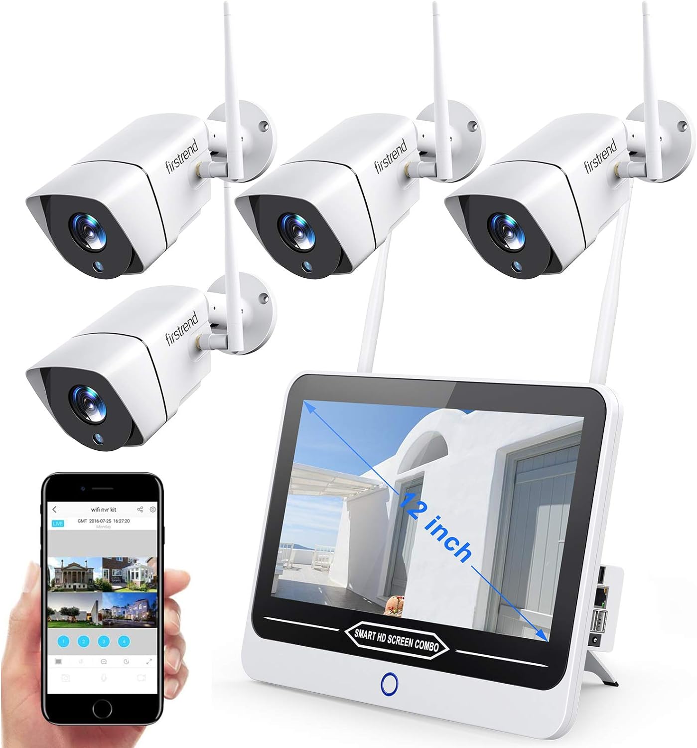8CH 1080P Wireless Security Camera System with 4pcs IP Camera and 2TB Hard Drive P327143
