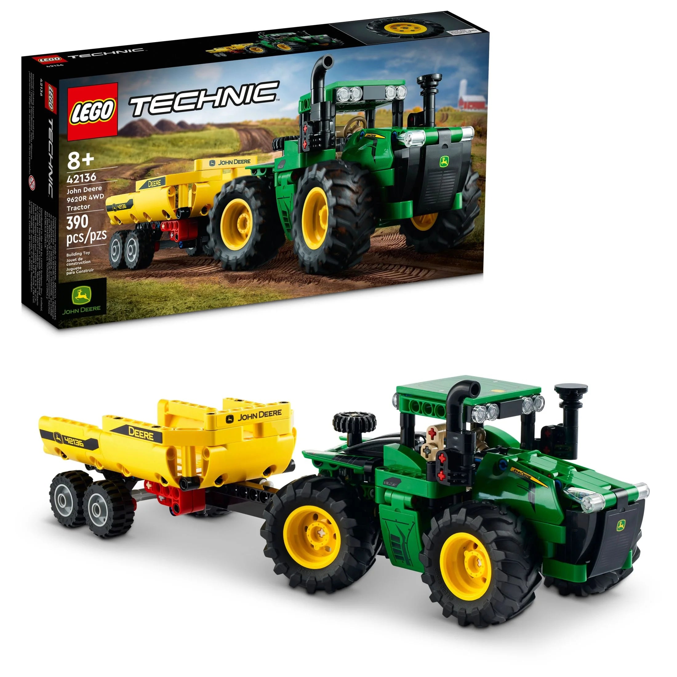 LEGO Technic 4WD Tractor Toy 42136 Building Toy with Trailer S7155