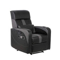 Black Recliner Gaming Chair with Bluetooth Audio System and Footrest C95784
