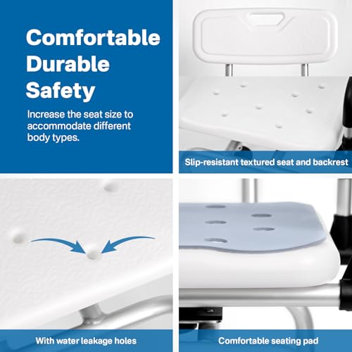 Black Heavy Duty Swivel Shower Chair with Arms Back R94134