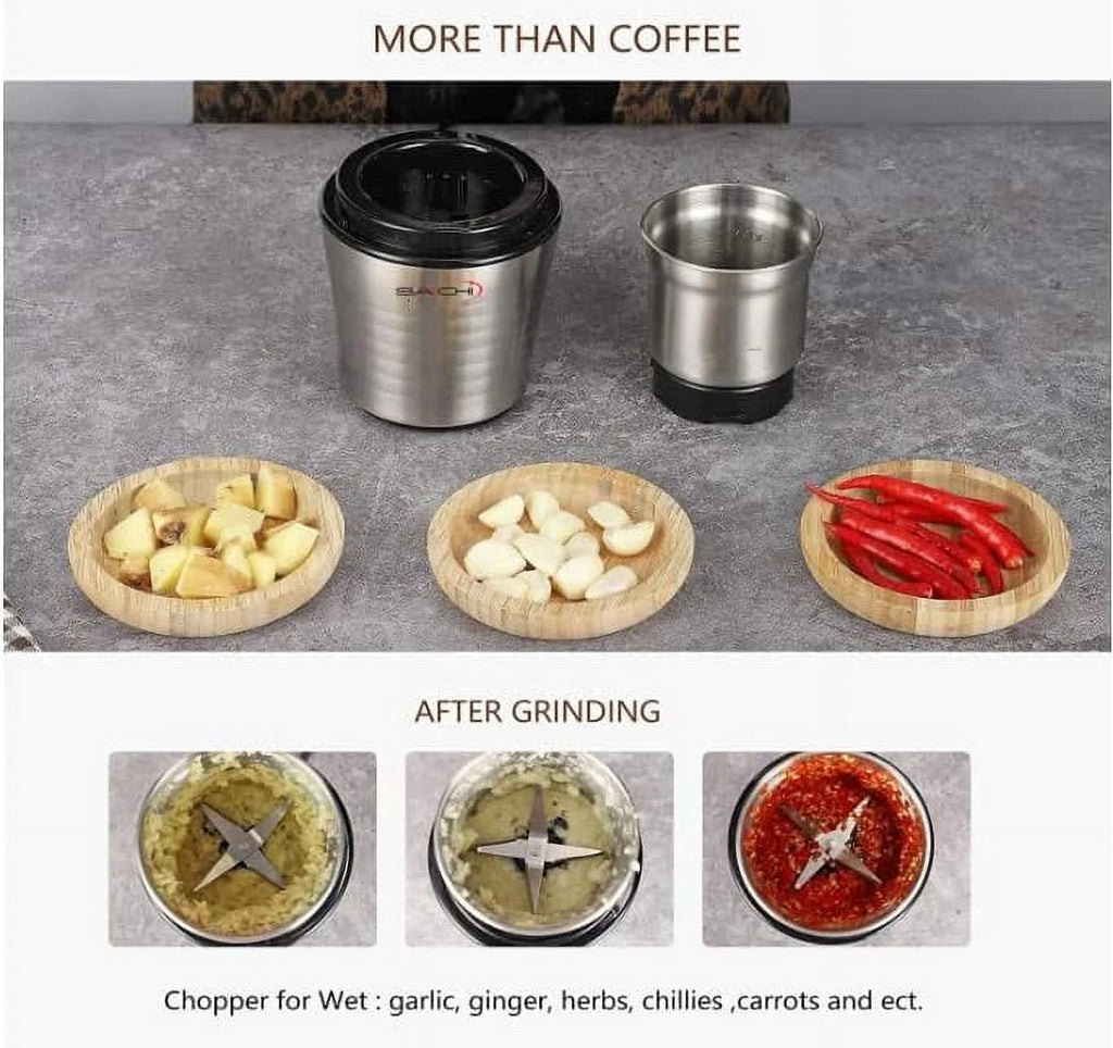 Electric Coffee Grinder with 2 Stainless Steel Blades Removable Bowls J613
