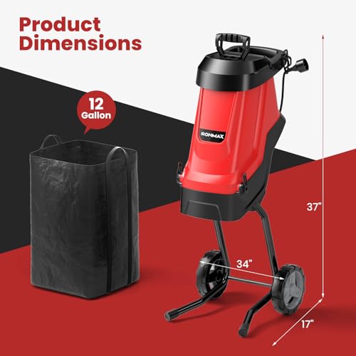 15 Amp Corded Electric Wood Chipper Shredder with Collection Bag H903718