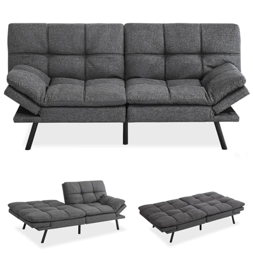 Brown Adjustable Memory Foam Futon Sofa Bed J82941