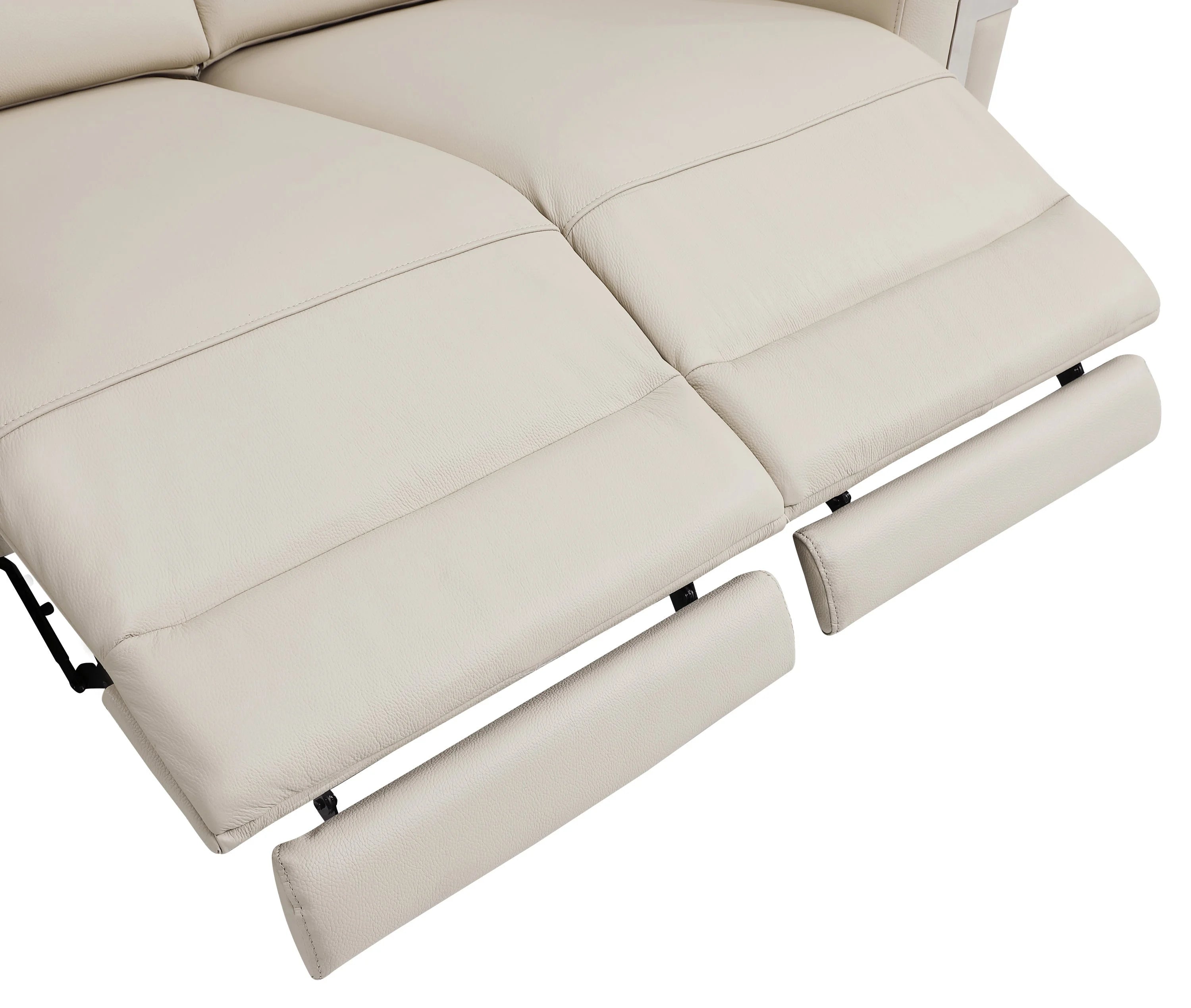 Beige Top Grain Italian Leather Power Recliner Chair O5017