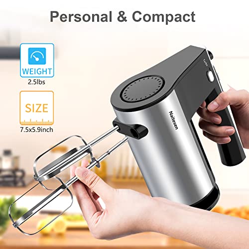 600W 10 Speed Handheld Electric Mixer with Beaters Dough Hooks I671972
