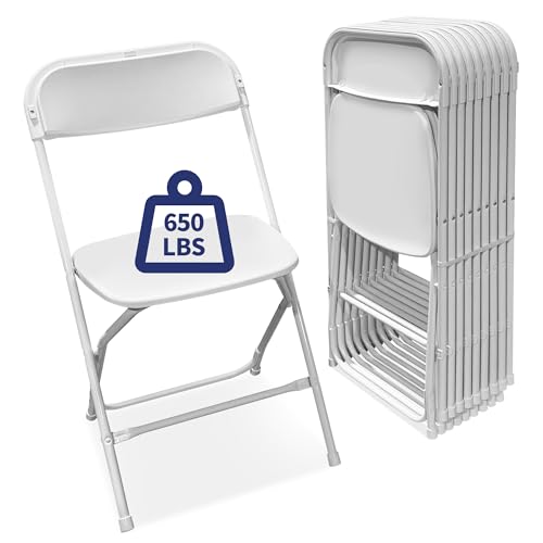 White Plastic Folding Chairs 10-Pack W5953