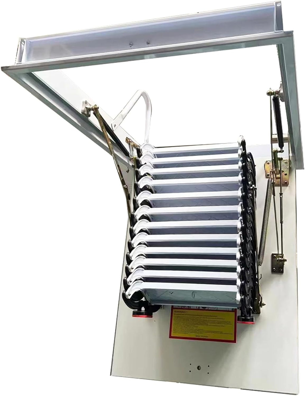 Black + White 9.84ft Adjustable Height Retractable Attic Ladder A139125