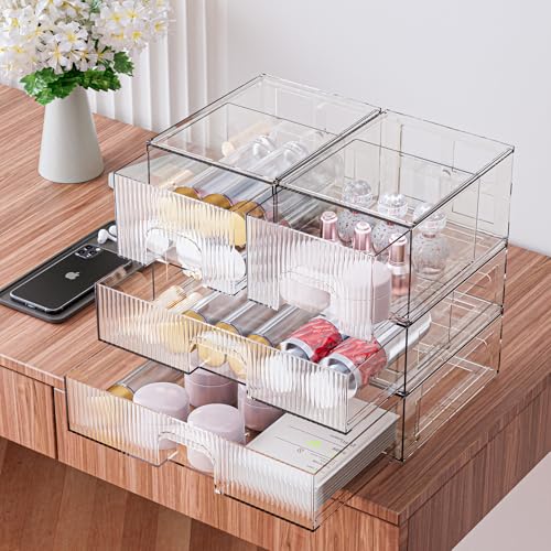 3 Pack Clear Acrylic Drawer Cosmetic Organizer Q212