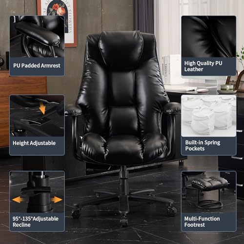 Dark Brown High Back Ergonomic PU Leather Office Chair J520