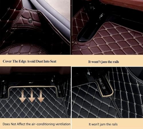Gray Black Non-Slip Leather Floor Mats U4810
