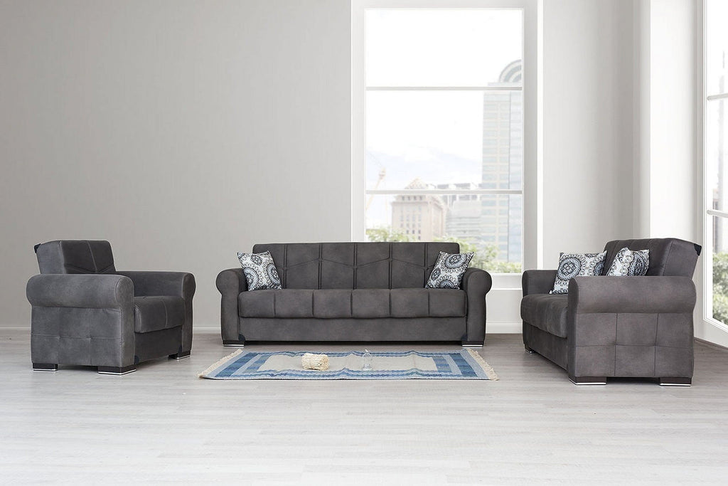 Gray Tufted Back Sofa Bed S87036