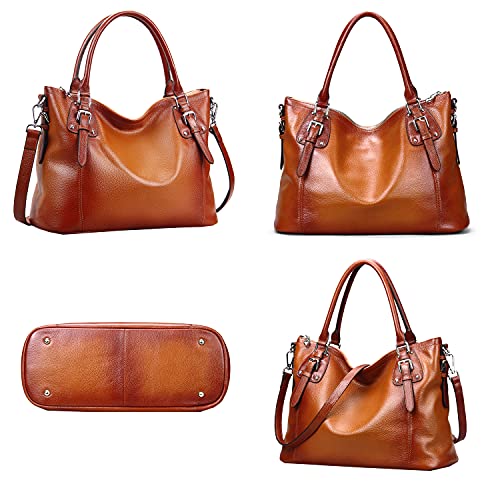 Genuine Leather Tote Shoulder Bag Satchel Purse Top Handle Hobo Crossbody Purse G6456