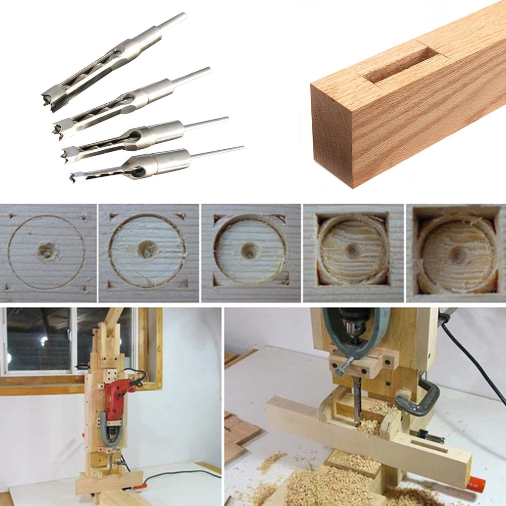 Bench Drill Locator Set, Square Hole Chisel Drilling Machine Woodworking Mortiser Location Tool, Mortising Attachment Kit A72211