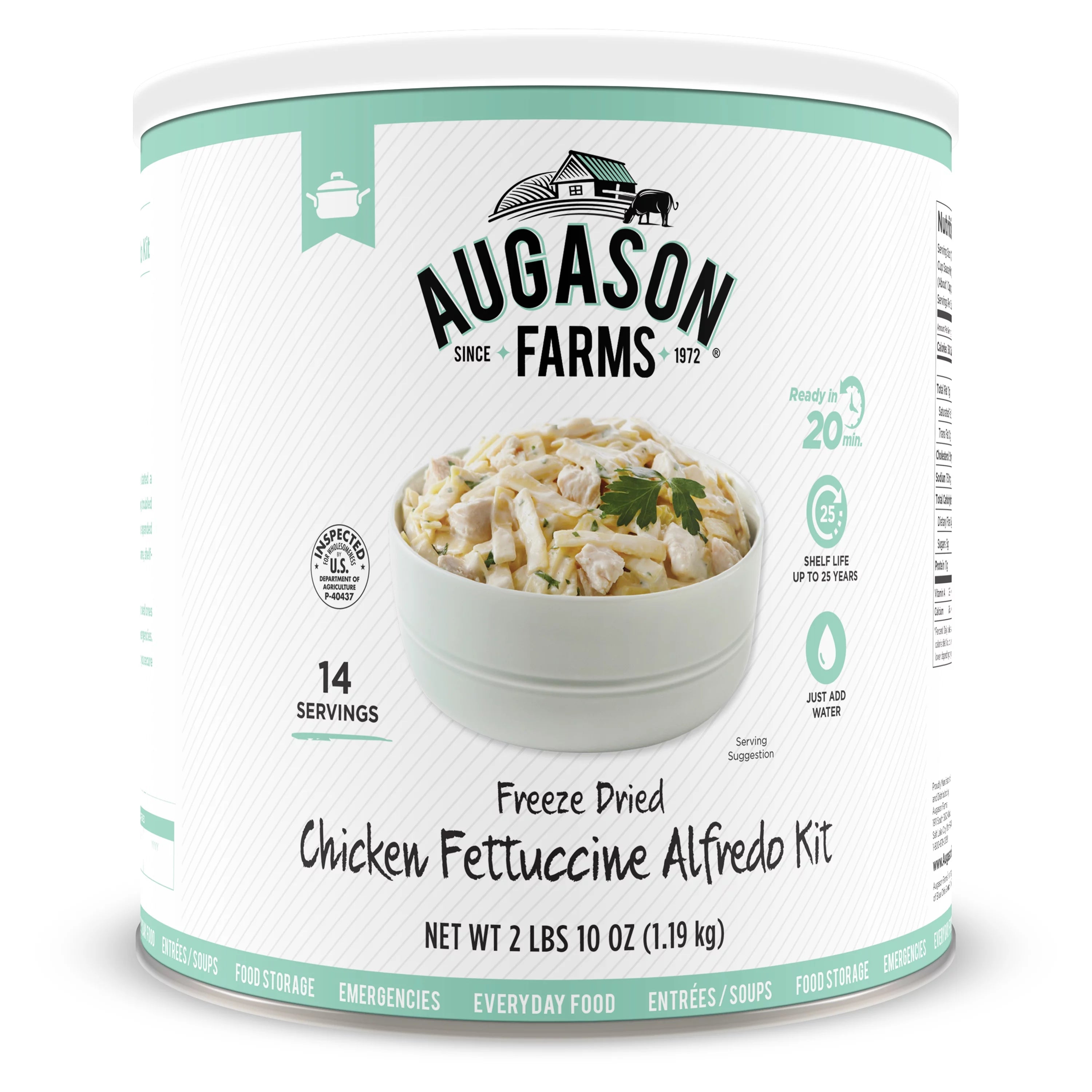 Freeze Dried Chicken Fettuccine Alfredo Kit 2 lbs 10 oz No. 10 Can U16261
