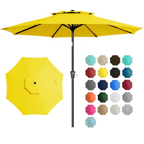 Navy Blue 9 ft 2-Tiers Patio Umbrella O2722