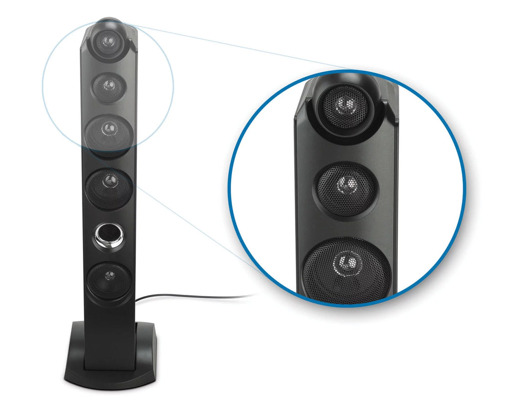 Black Bluetooth Pedestal Karaoke System with Two Microphones I7411