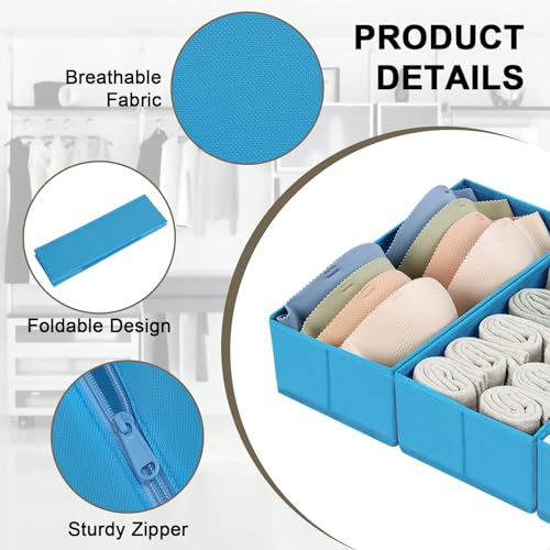 Set of 4 Light Grey Fabric Drawer Organizer D8300