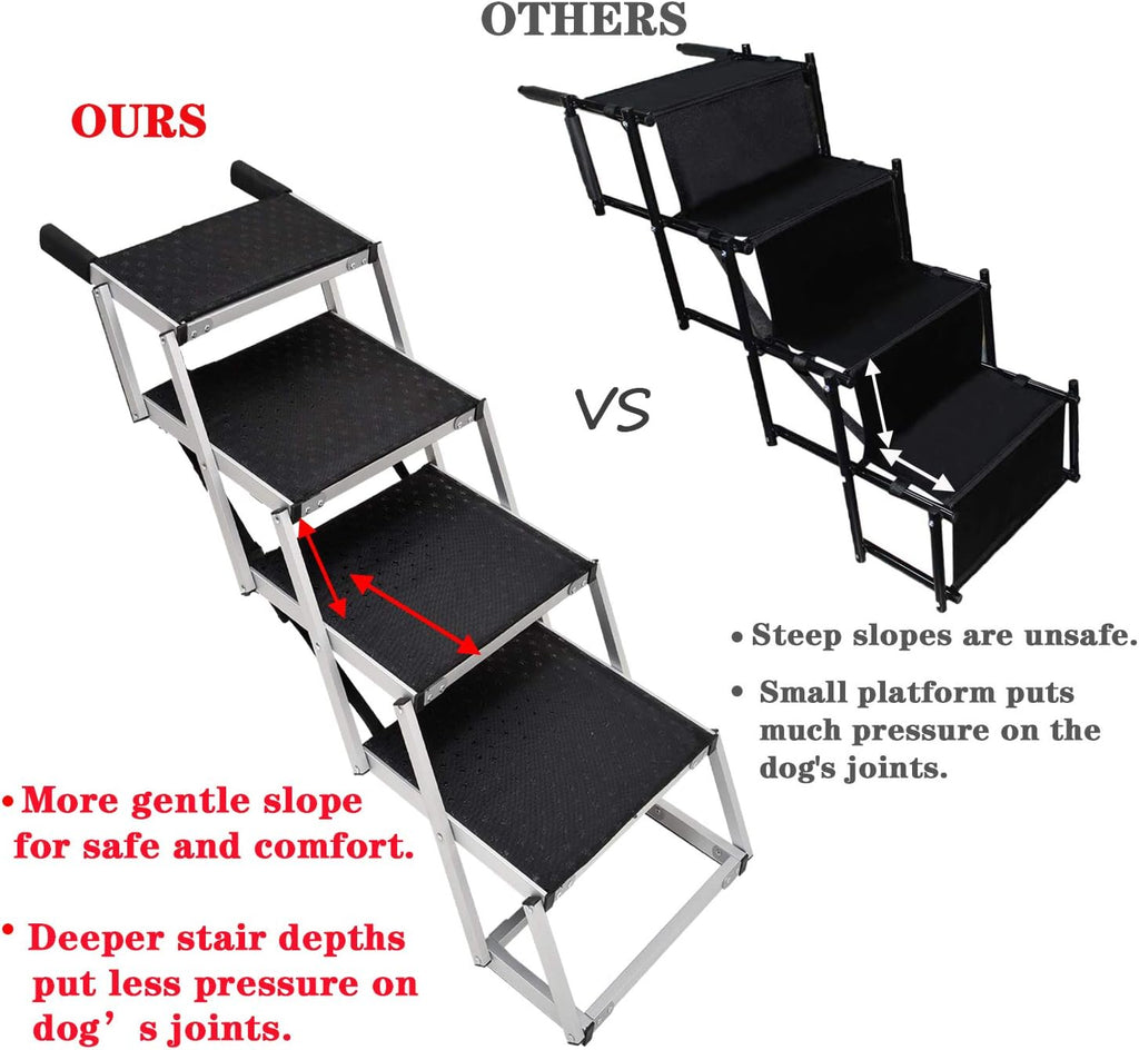 Foldable Aluminum Pet Stairs with Non-slip Surface U6133