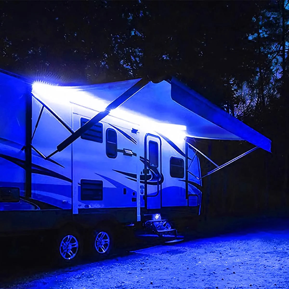 Blue 16.4ft LED Strip Lights with RF Remote 5050 6000K Q3663