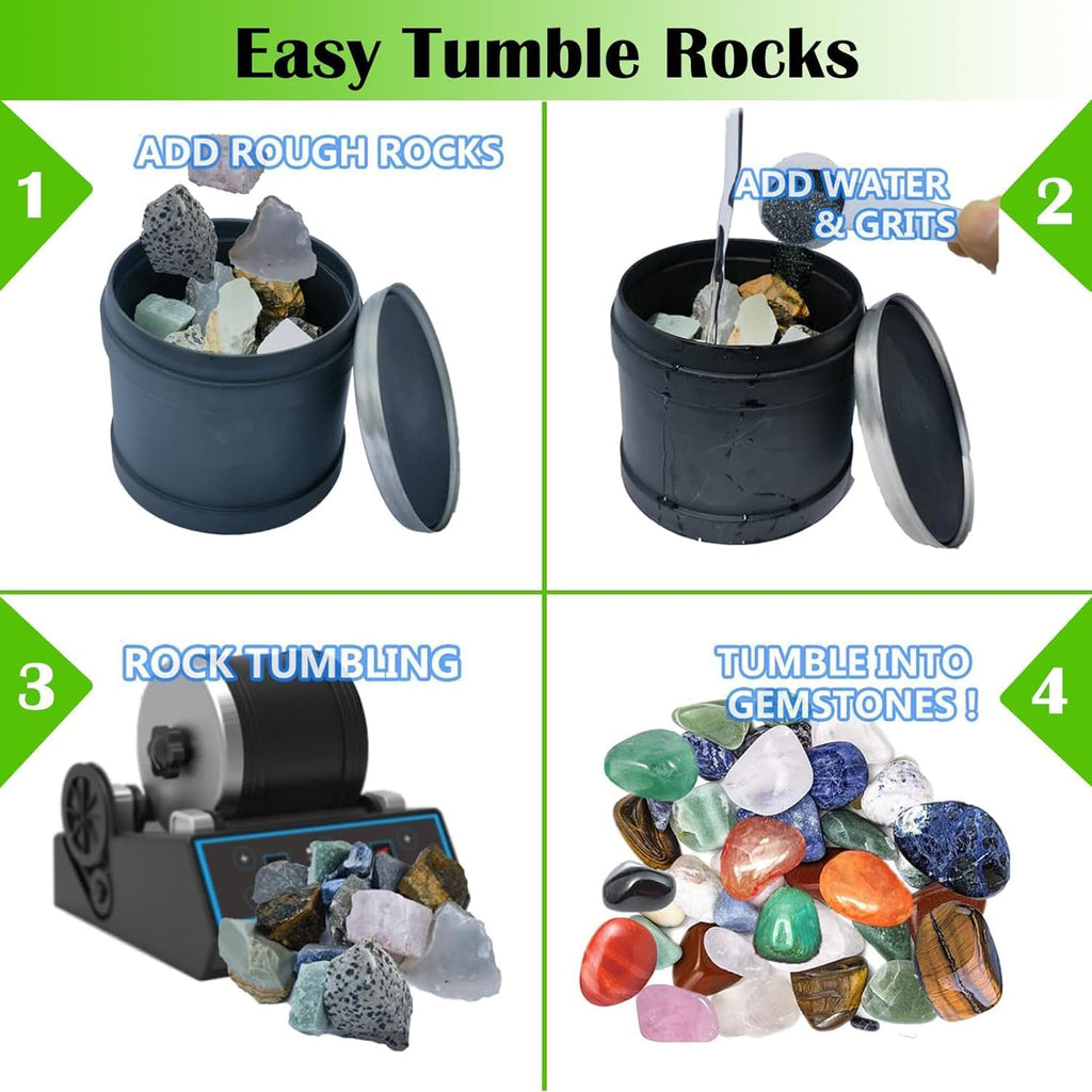 6 Lbs Rock Tumbler Grit Refill Kit with Poly Plastic Pellets B9564