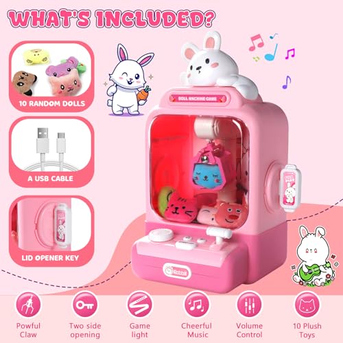 Mini Electronic Arcade Claw Machine with Lights Sound C69655