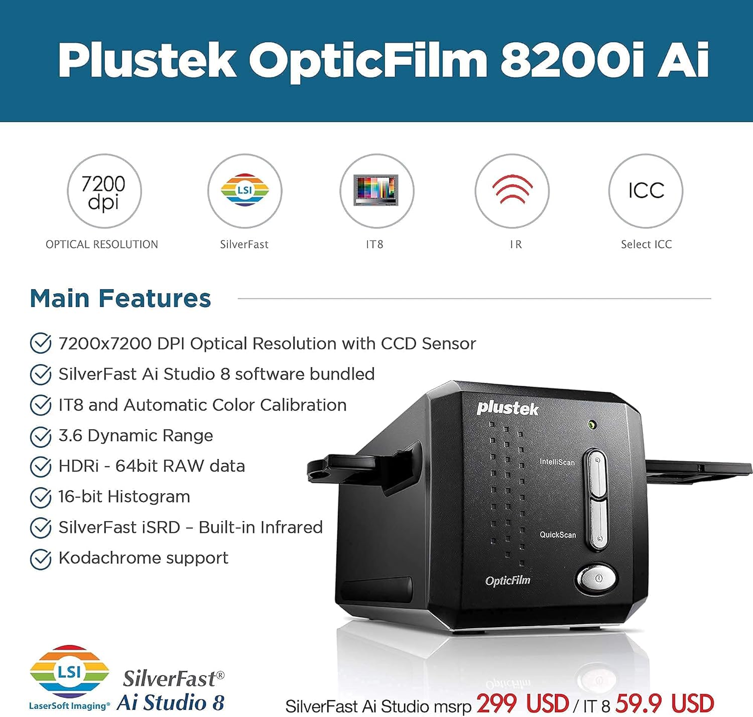 35mm Film & Slide Scanner with Slide Holders H668