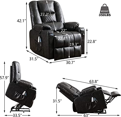 Power Lift Recliner Chair with Massage and Heat R6129