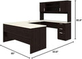 Dark and White Chocolate U Shaped Computer Desk G202