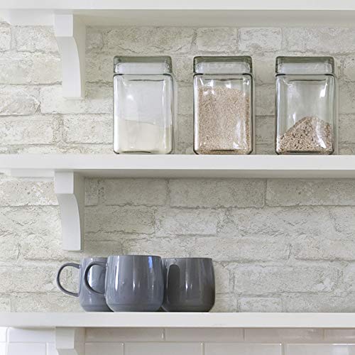 White & Off-White Peel Stick Wallpaper C150