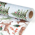 Reversible Kraft Christmas Wrapping Paper - Jumbo Roll - 30 Inch X 33 Feet - Vintage Trucks Design D8251