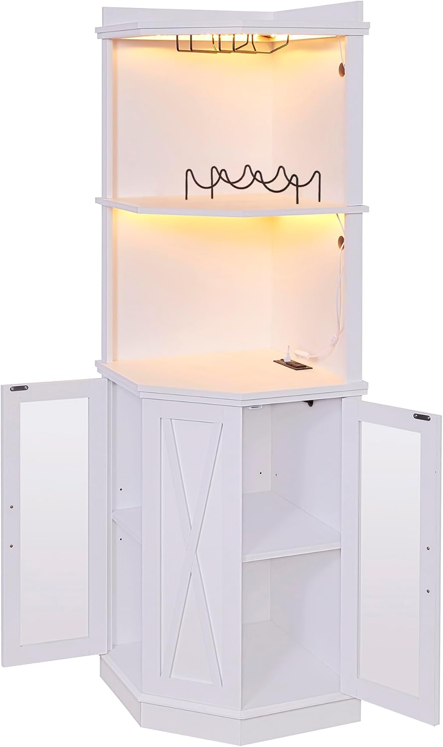Corner Bar Cabinet with Shelves M862592