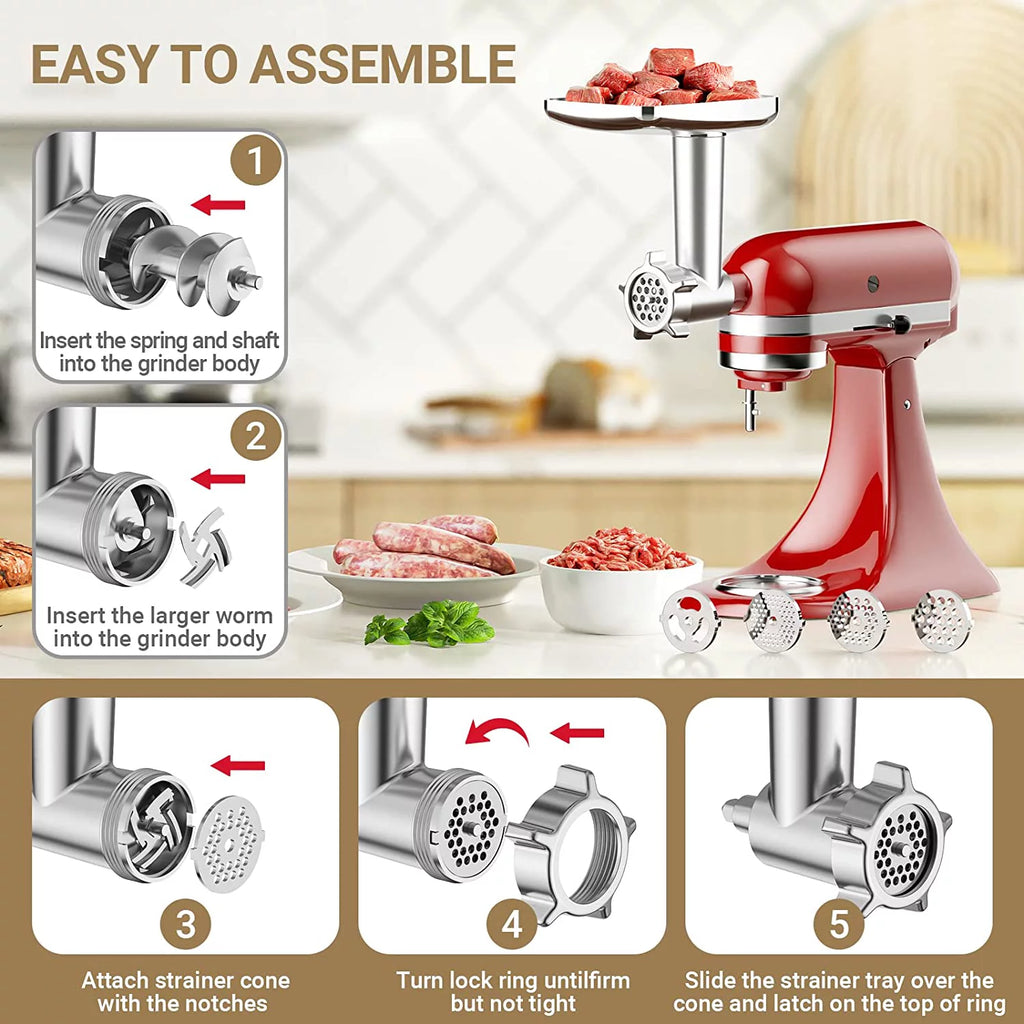 Meat Grinder & Slicer Shredder Attachments for Stand Mixers O28114