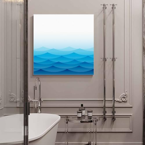 Blue Ocean Waves Canvas Print Wall Art Painting X297