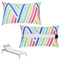 Yellow Blue Flower Waterproof Outdoor Lounge Pillow Set of 2 N831