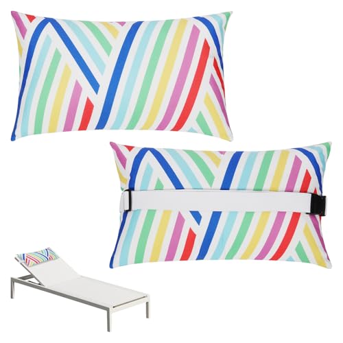 Yellow Blue Flower Waterproof Outdoor Lounge Pillow Set of 2 N831