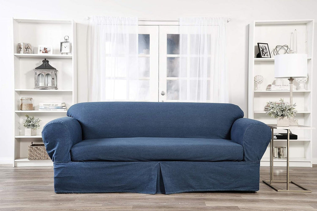 Blue Cotton Denim Sofa Slipcover A734903