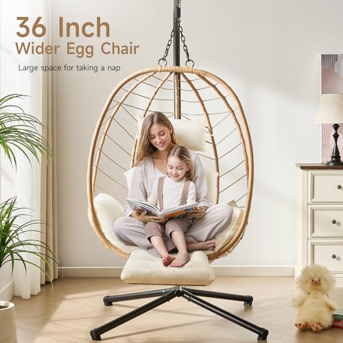 Hanging Egg Chair with Cushion and Stand U61780