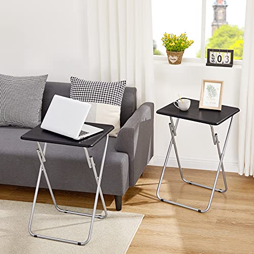 Black Folding TV Trays Set of 2 S2623