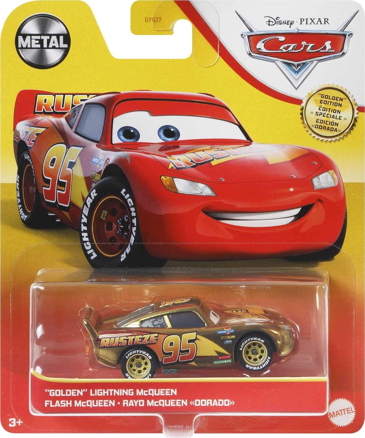 Golden Die-Cast Lightning McQueen 1:55 Scale Movie Character H79293